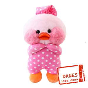 Oblecite Plišasto igračo račko Duck, roza, rumena + DARILO: oblačila, očala in torbica