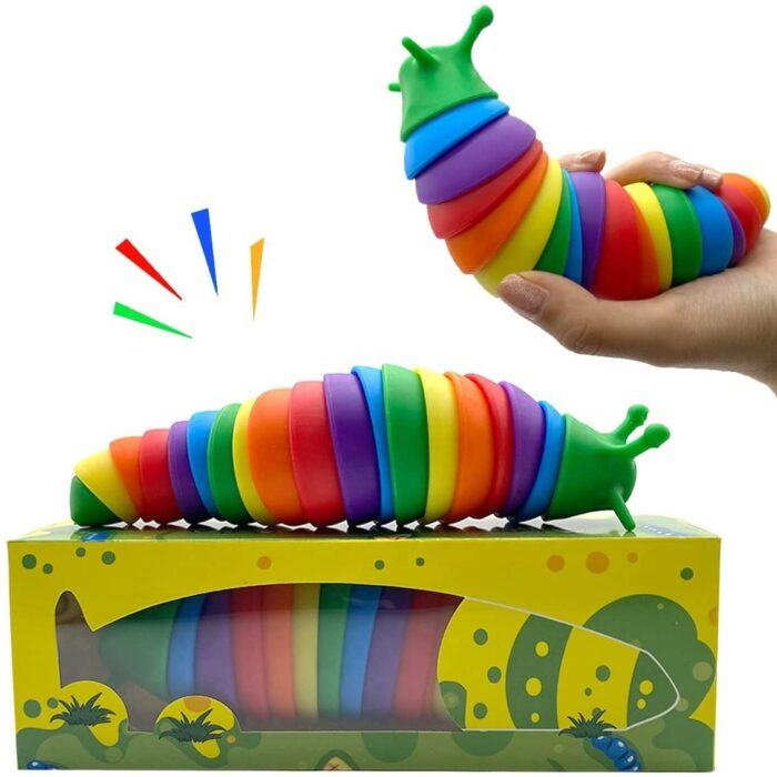 Igrača za lajšanje stresa in tesnobe, Fidget Slug Toy, Fidget polž s tipalkami, 3D artikulirana reliefna gibljiva igrača
