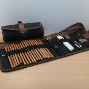 Komplet risarskih svinčnikov za senčenje, 29-delni set za risanje in skiciranje, svinčniki, oglje, šilček in še več v torbici 