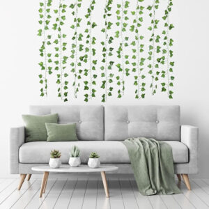 Umetni bršljan Ivy Vine, Umetna viseča rastlina za dekoracijo, 12kosov/24m