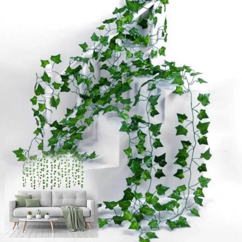 Umetni bršljan Ivy Vine, Umetna viseča rastlina za dekoracijo, 12kosov/24m